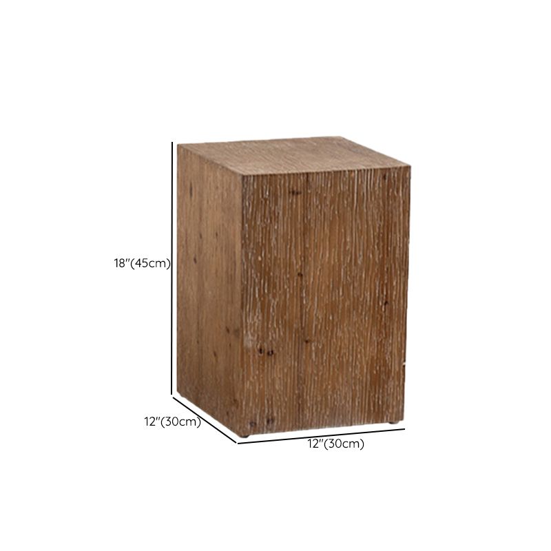 Modern 11.81" Wide Square Top Side Table Brown Wooden End Table