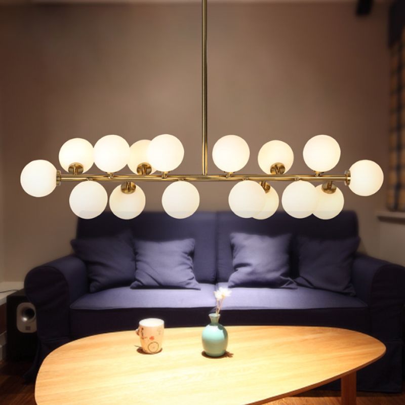 Ball Shape Glass Chandelier Light Modern Style 16 Lights Chandelier Light Fixture