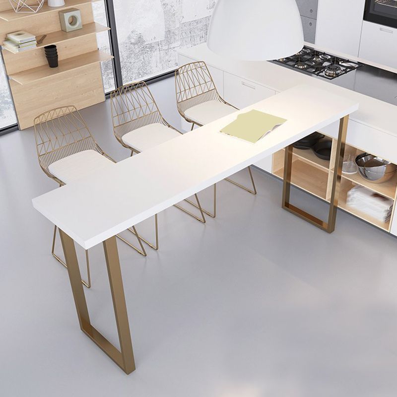 Modern Solid Wood Bar Table Rectangle Dining Table for Living Room