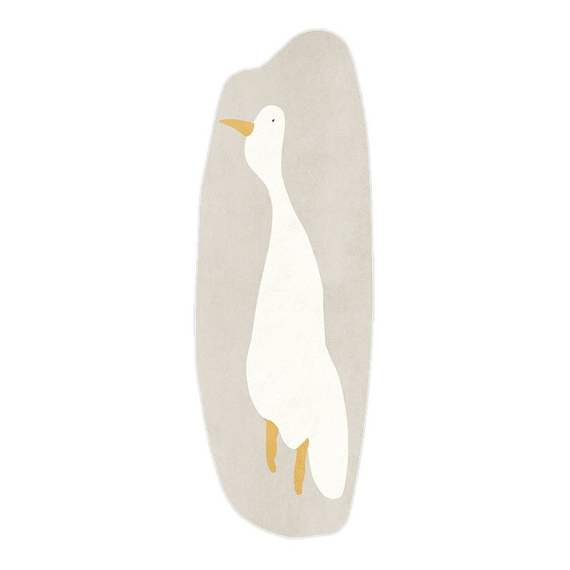 Apricot Simple Rug Polyester Duck Indoor Rug Non-Slip Backing Rug for Sitting Room