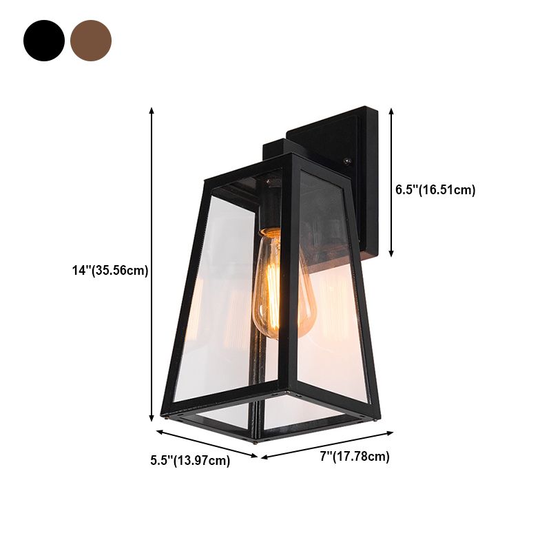 Industrial Metal Wall Light 14" High Wall Sconce with Glass for Outdoors