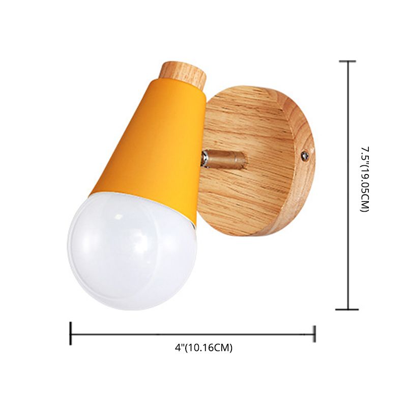 Ángulo ajustable 1 Luz de luz CONO Luz de pared Macaron Minimalista Metalista de metal de estilo