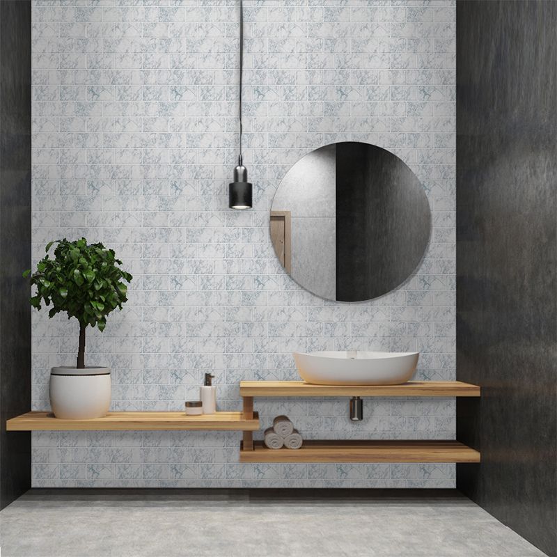 Rust Brick Tile Wallpaper Panel PVC Stick On White Wall Art for Kitchen Backsplash