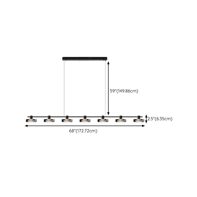 Unique Shape Hanging Lamp Modern Island Lights in Black for Dining Room