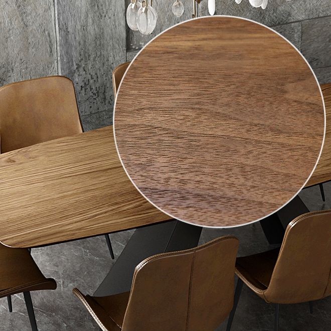 Tavolo da pranzo moderno rettangolo tavolo da pranzo moderno con base di piedistallo in metallo