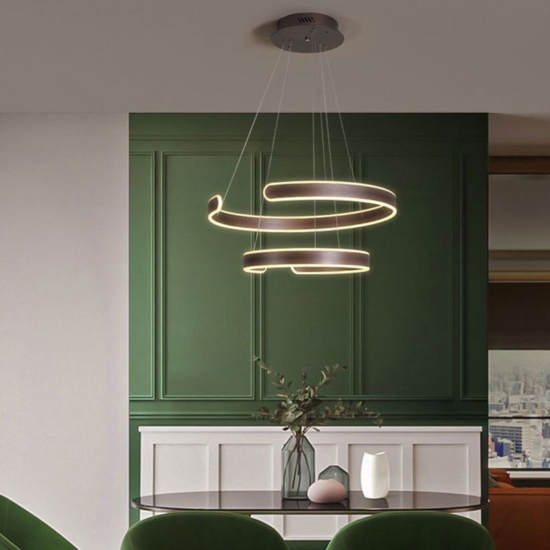 Coffee C landelera en forma de Simplicidad acrílica LED colgante colgante