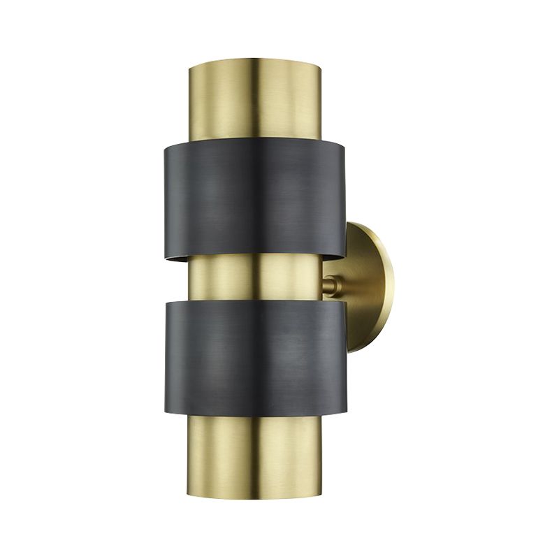 Cylindrical Bedroom Wall Mounted Lamp Colonialism Metal Single Light Gold/Silver Wall Lighting Sconce