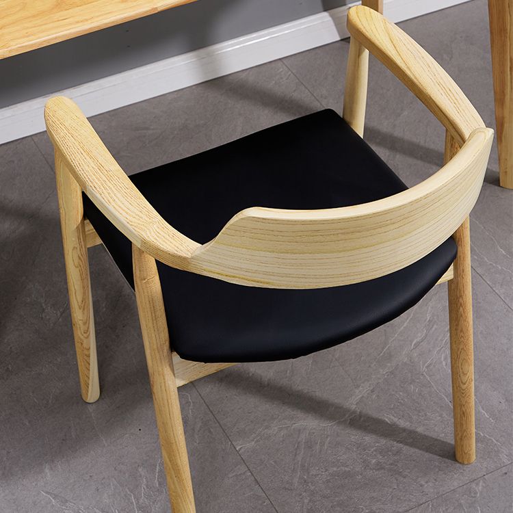 Chaises en bois de frêne de style traditionnel, ensemble de chaises de cuisine et de salle à manger à dossier ouvert
