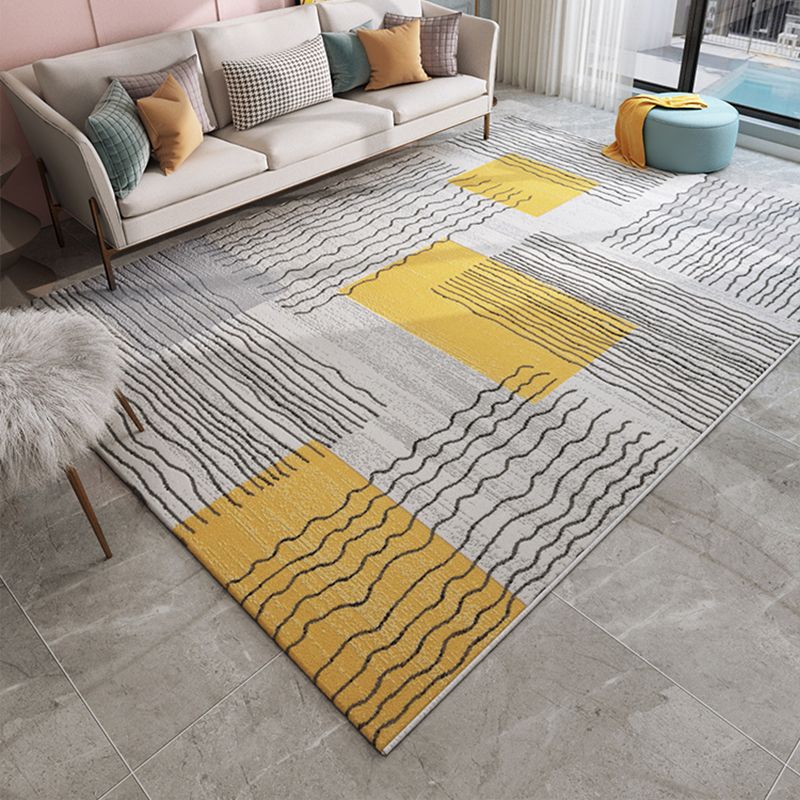 Comfort Living Room Rug Multi Colored Stripe Pattern Indoor Rug Polypropylene Pet Friendly Easy Care Area Carpet