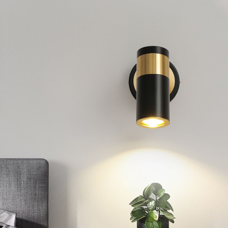 Modern Simple Metal Wall Light Cylinder Shape Rotatable Wall Lamp for Living Room