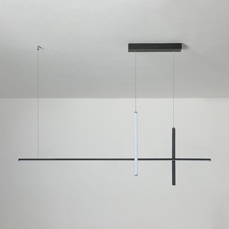 Simple Style Adjustable Length Hanging Lamp 3-Light Island Light Fixture for Kitchen