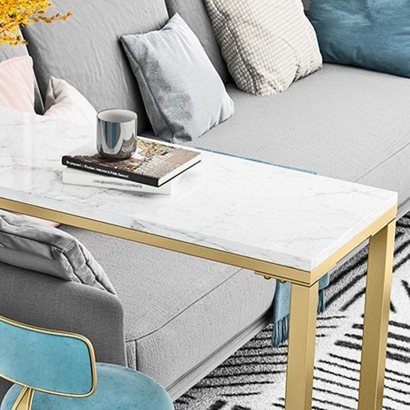 Glam 1/3 Pieces Bar Table Set Rectangle Stone Counter Table with Stools for Living Room