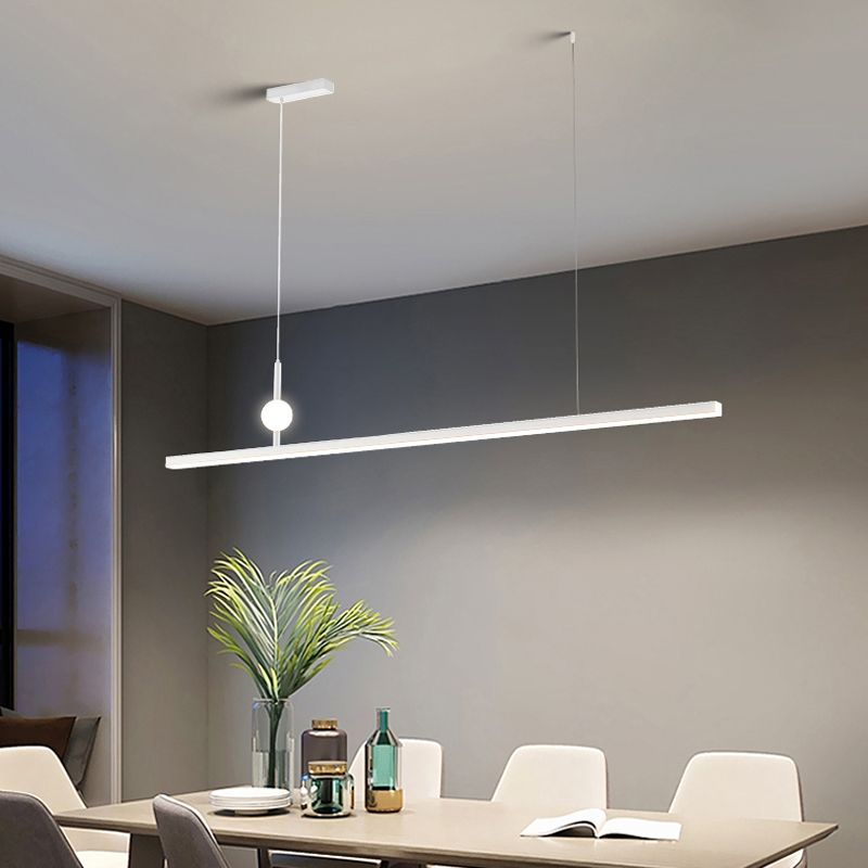 White LED Island Light Modern Island Hanging Light with Acrylic Shade for Living Room