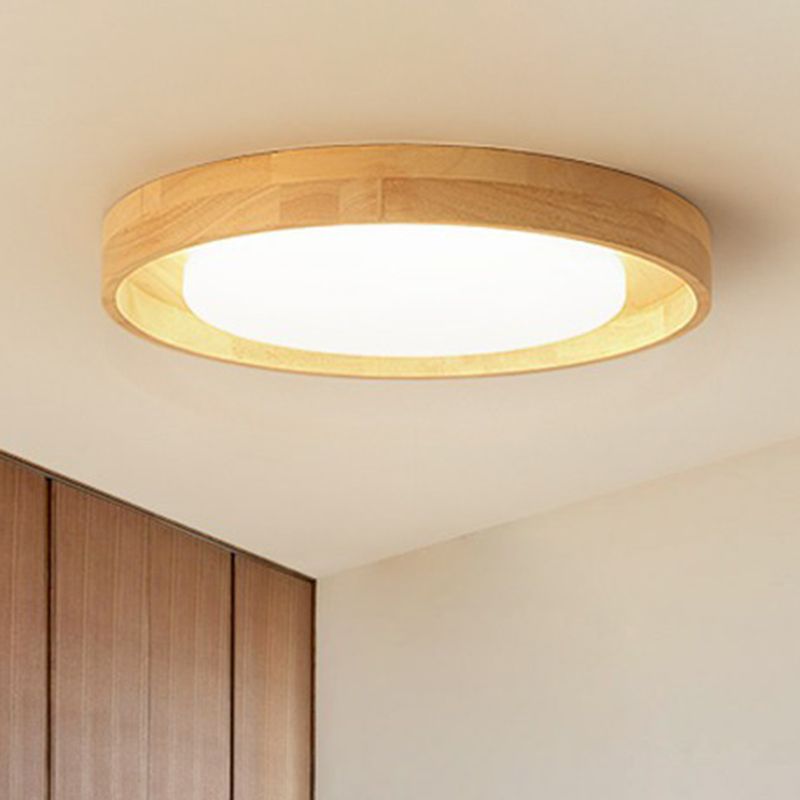 Ultradunne Ronde Slaapkamer Flushmount Licht Houten Nordic LED Plafond Mount Light Fixture