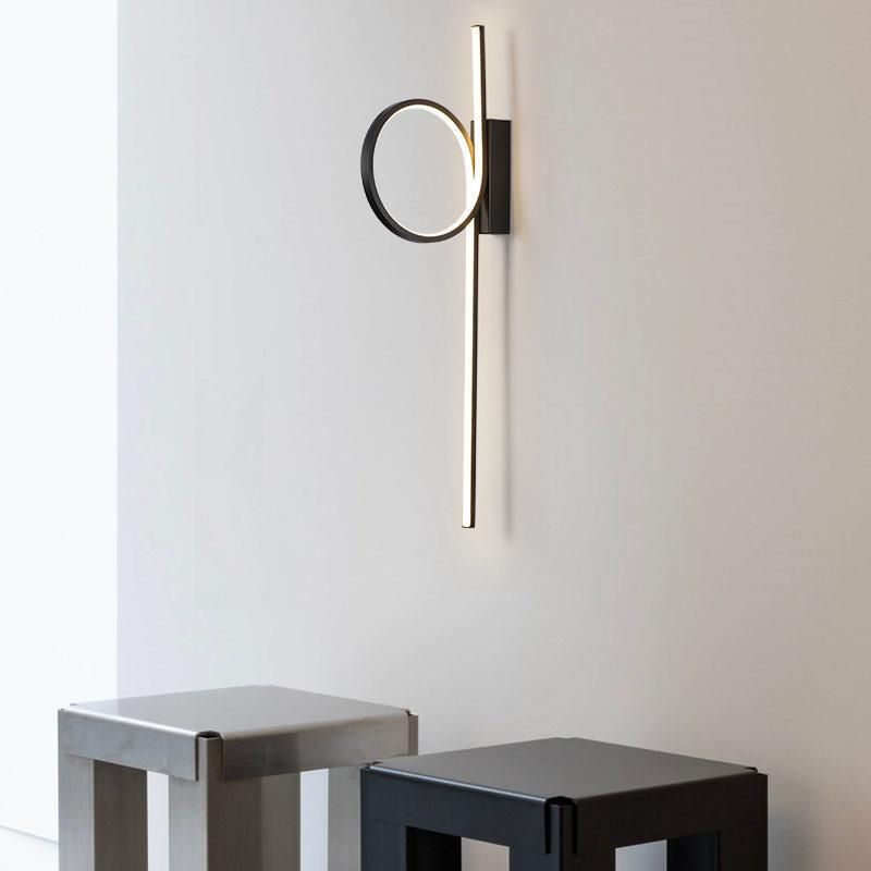 Single White/Black Contemporary Wall Mounted Sconce LED Wall Light