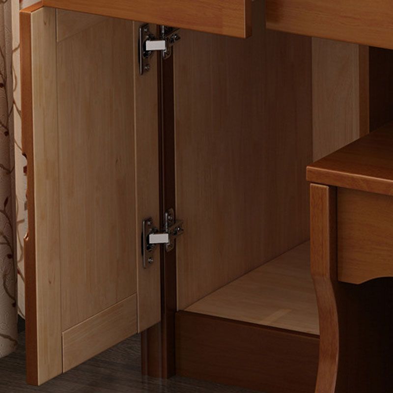 Make-up Vanity Standing Solid Wood Double Drawers Traditional