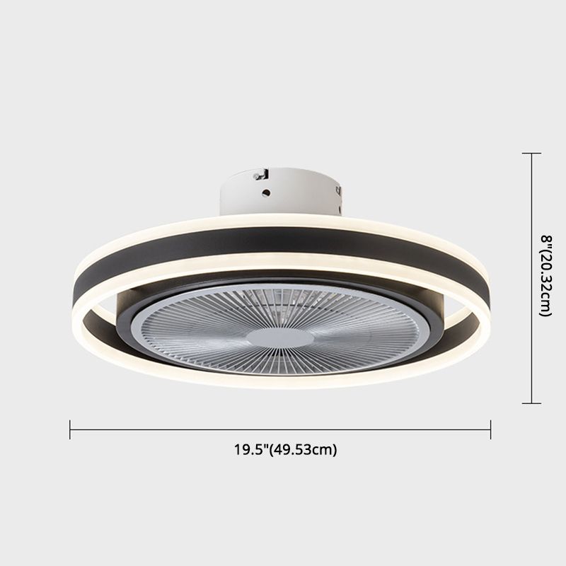 Runde Schlafzimmer halb Flush Mount Acrylminimalistische LED -Deckenlüftungslampe mit Fernbedienung