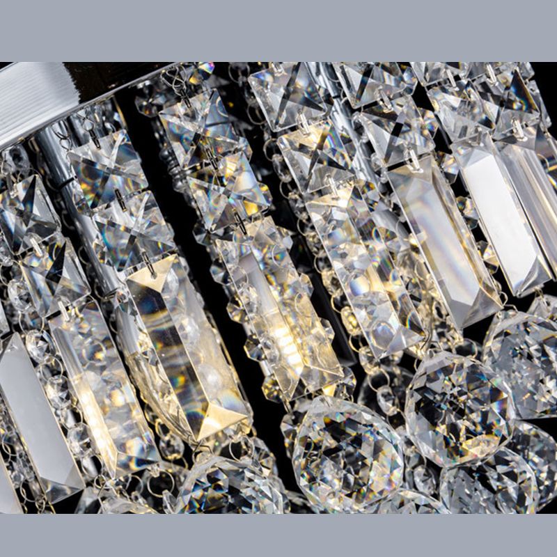 Teardrop Close to Ceiling Lighting Modern Style Crystal Chrome Ceiling Light Fixture