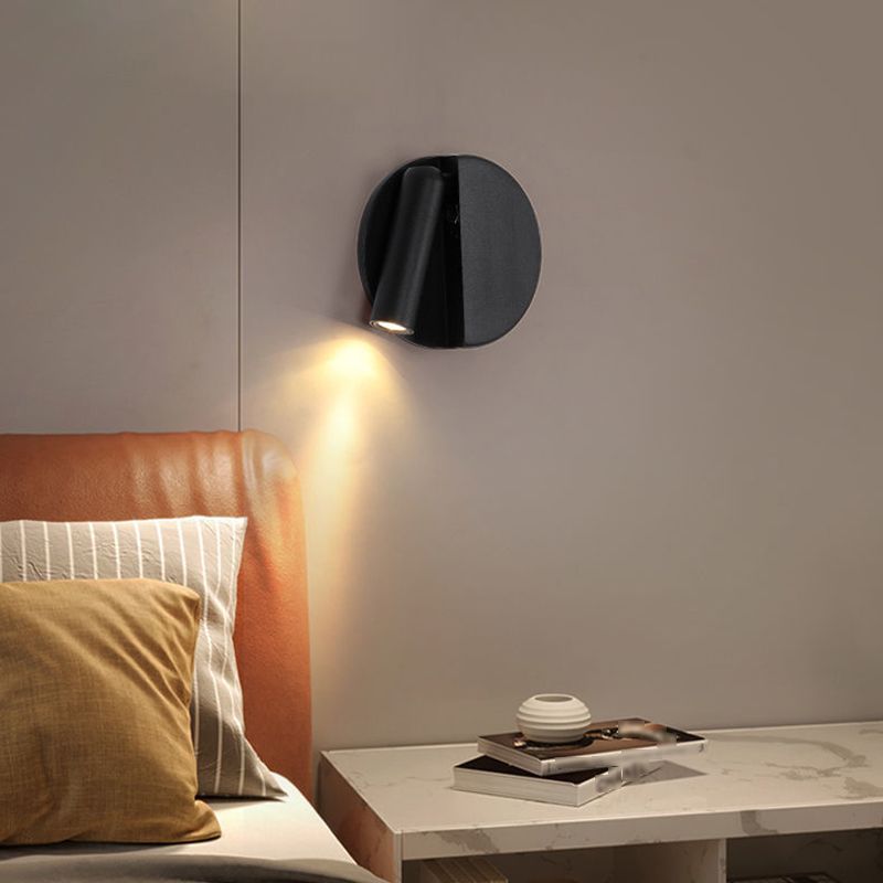 Modern Style Wall Lamp Metal 1 Light Sconces in Black for Bedroom