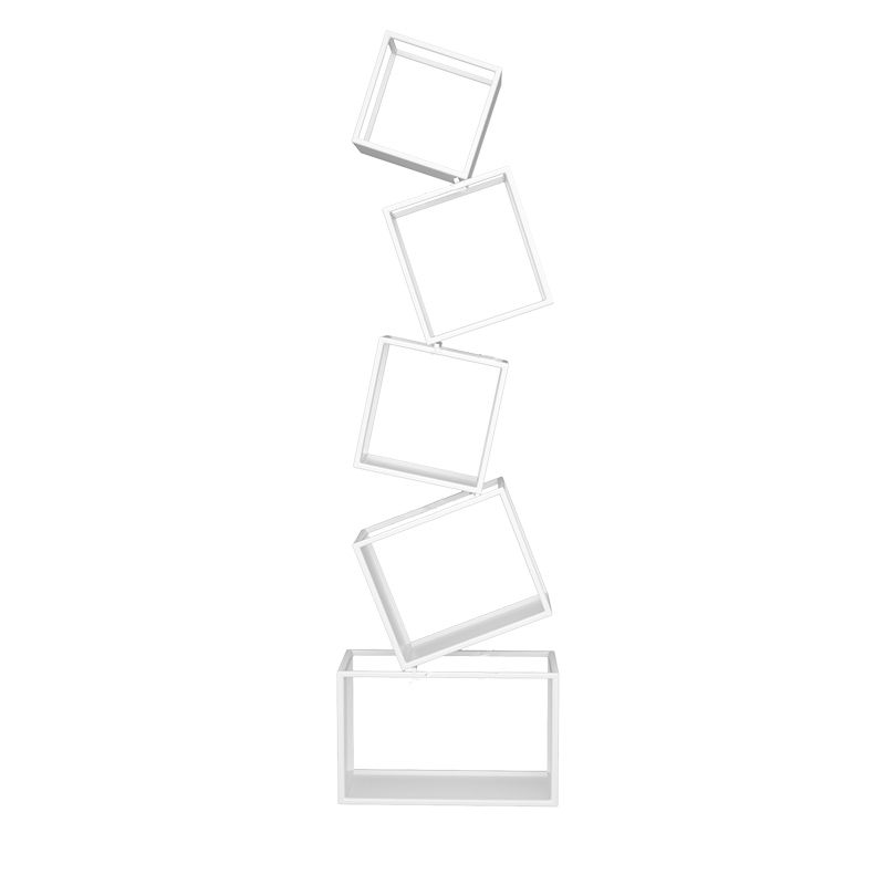 Standard Metal Bookcase Contemporary Open Back Bookshelf with Shelves