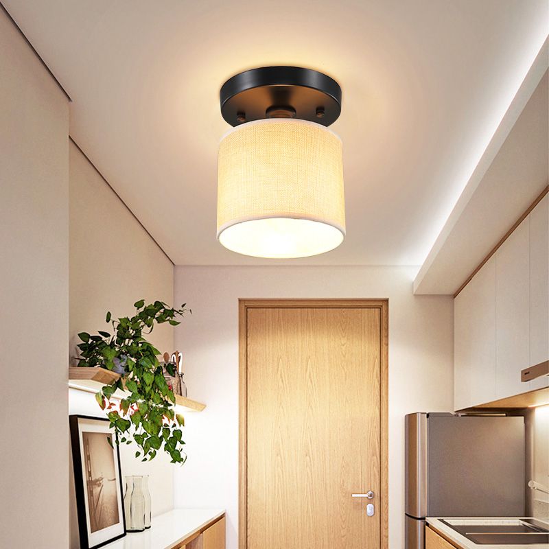 Stoffentrommel semi spoeling mount simplicity single-bulb beige flushmount plafondlicht