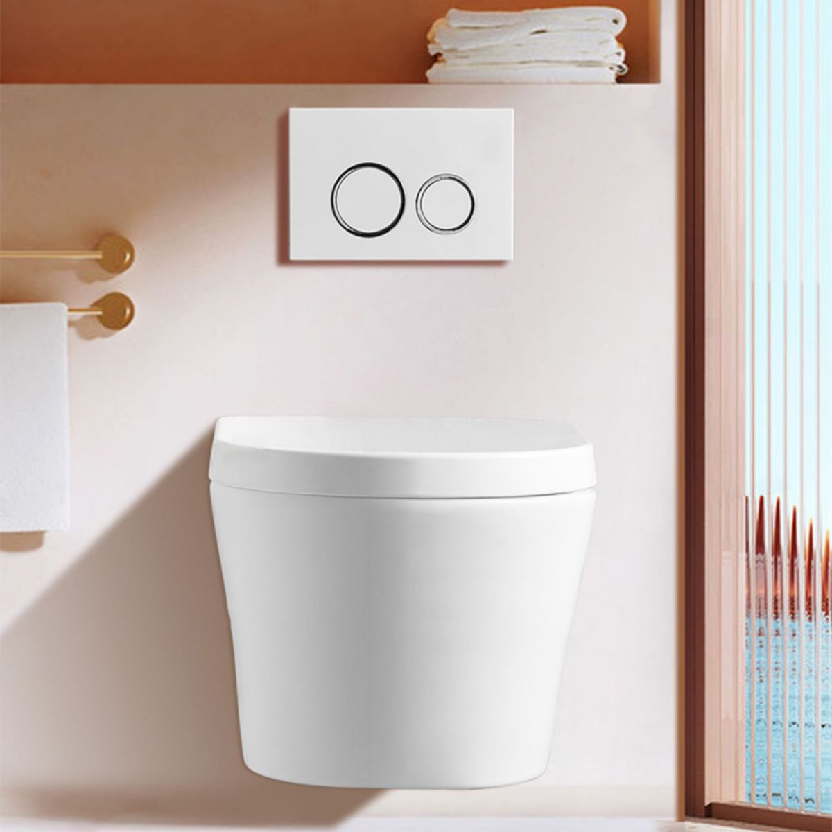 Contemporary Toilet Bowl One Piece Toilet Wall Mount Porcelain Flush Toilet