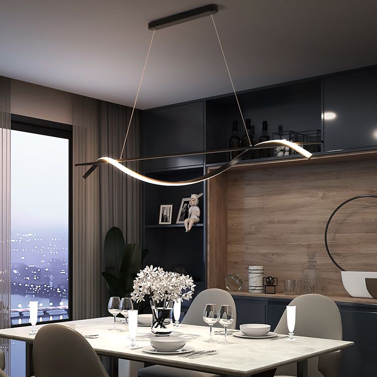 Lineaire kroonluchter eiland kroonluchter licht moderne metalen kroonluchter verlichtingsarmaturen