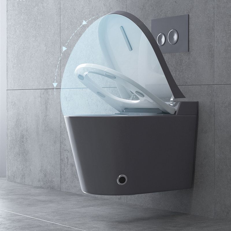 Modern Grey Siphon Jet Flush Toilet One-Piece Wall Mount Toilet for Bathroom