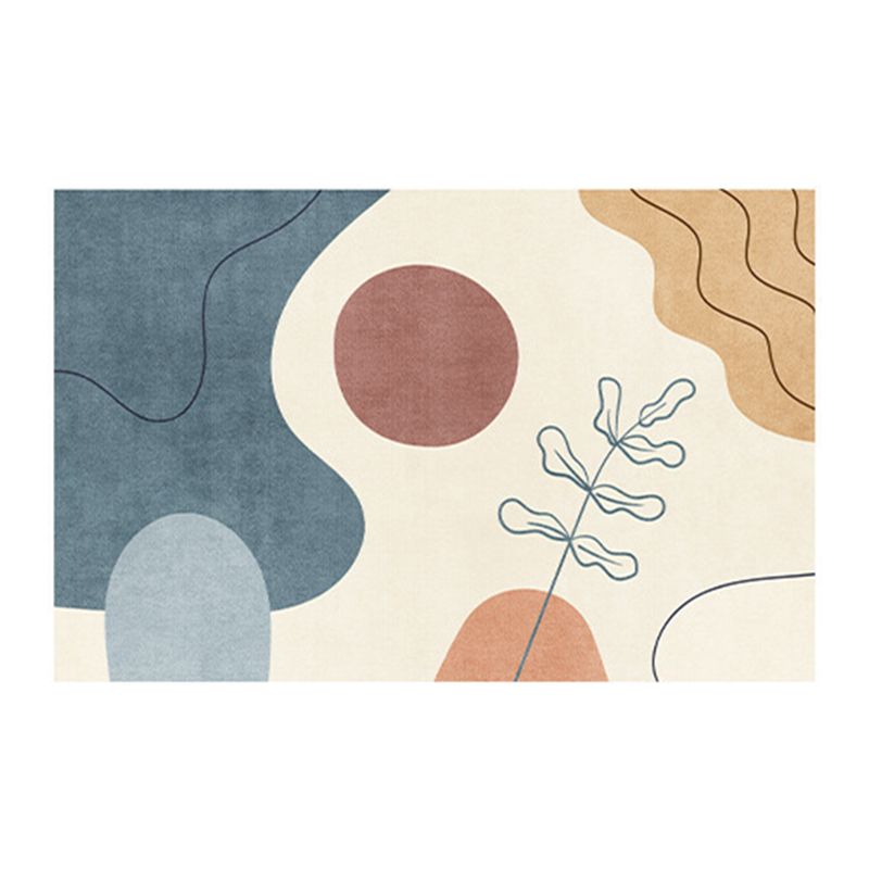 Tapis de bloc de couleur polyester beige tapis de support non glipt pour la décoration intérieure