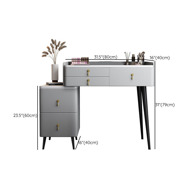 Bedroom Make-up Vanity 31.1" High Modern Dressing Table in Gray
