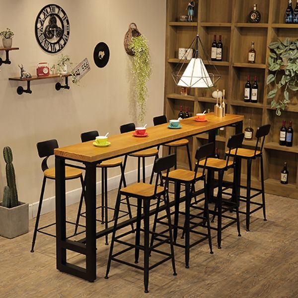 Industrial Footrest Table and Stool Set 1/2/9 Pieces Coffee Shop Bar Table Set