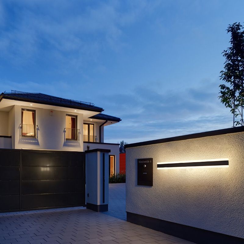 Black LED Wall Lamp in Modern Minimalist Acrylic Linear Wall Light