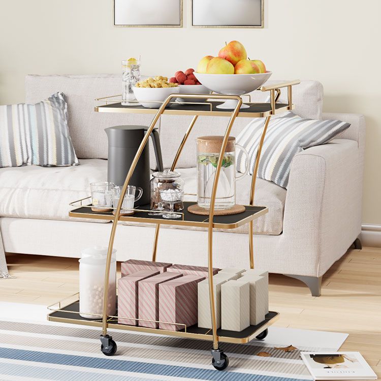 Modern Simple Open Storage Kitchen Trolley Rectangular Dining Room Prep Table