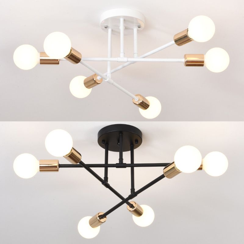 Sputnik Semi Flush Light Fixture Minimalist Style Metal Semi Flush Mount Ceiling Fixture