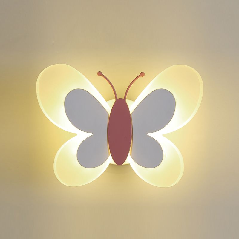 1 Light Butterfly Wall Sconce Modern Style Metal Wall Lighting for Bedroom