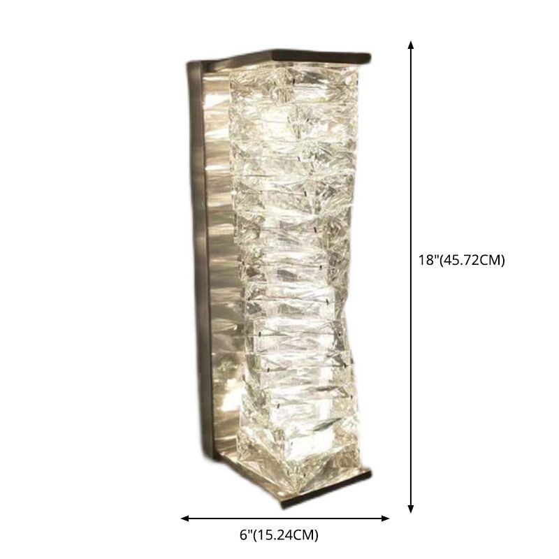 Lampada a parete Crystal Post di altezza da 17,7 "Luci di applique a LED in stile post-moderno per corridoio del corridoio