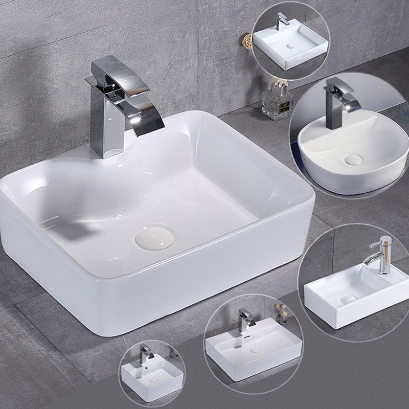 Porcelain Bathroom Sink Contemporary Simple Vessel Bathroom Sink