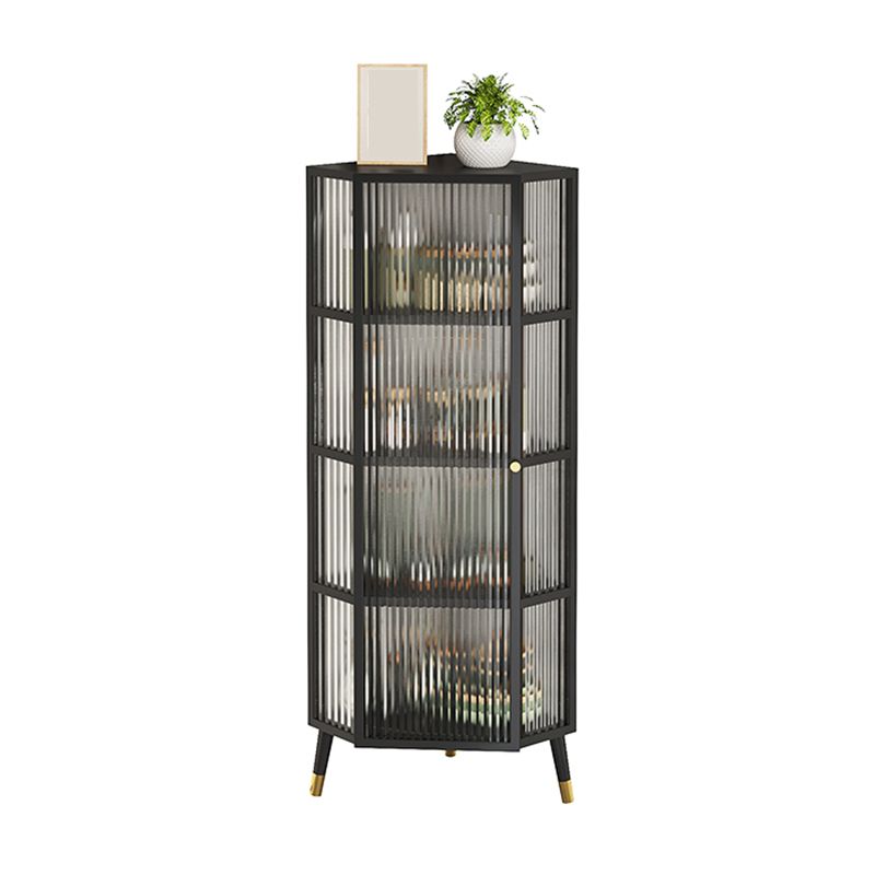 Contemporary Curio Cabinet Metal Corner Unit Buffet Cabinet for Dining Room