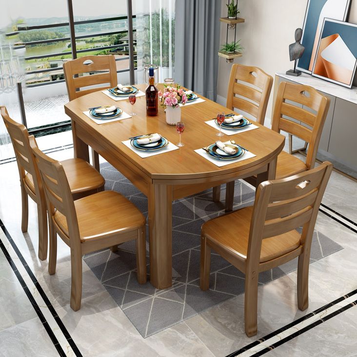 Extendable Dining Table Wood Dining Table for Kitchen Dining Room
