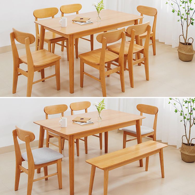 Mesa de madera de haya rectangular para la mesa de comedor moderna del restaurante con 4 patas