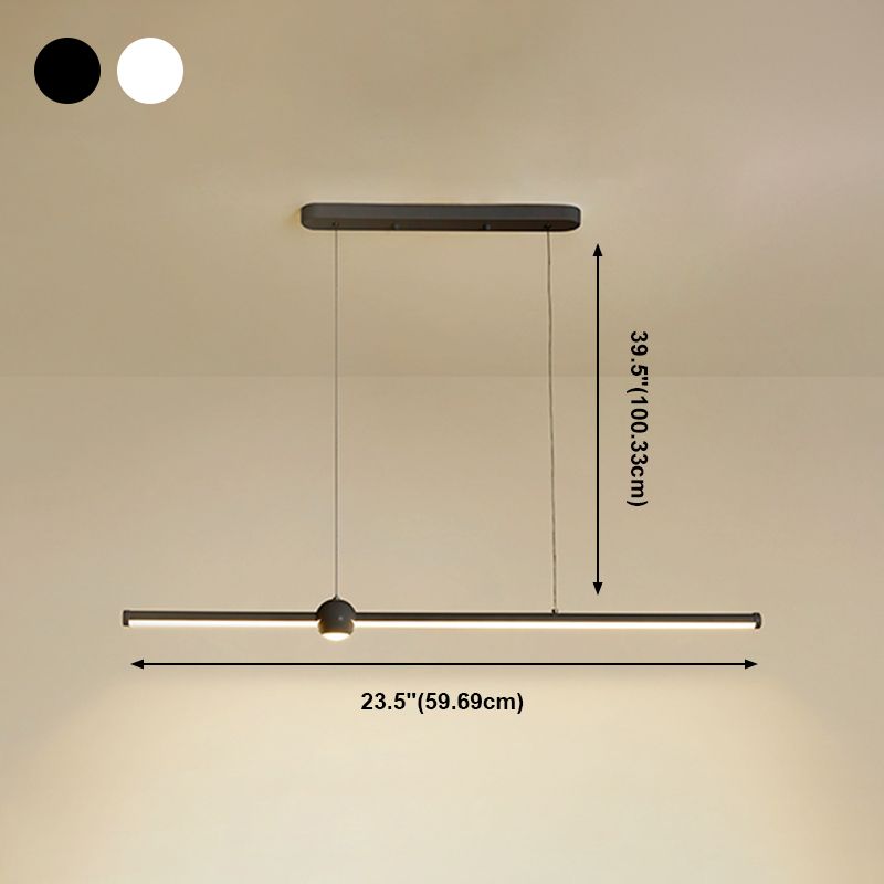 Pendants contemporains lustre de l'île en métal linéaire pour la cuisine