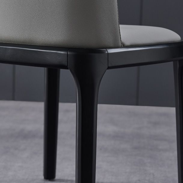 Industrial Armless Dining Chairs Solid Wood Legs Upholstered Side Chair