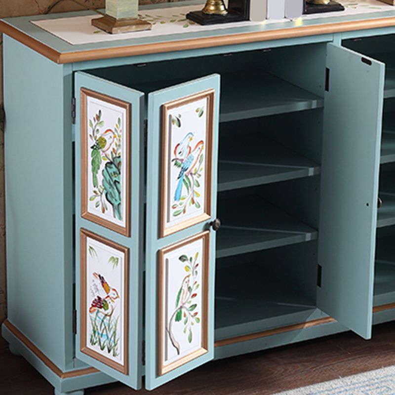 Industrial Rectangle Accent Cabinet Wood Knobs Cabinet with Doors