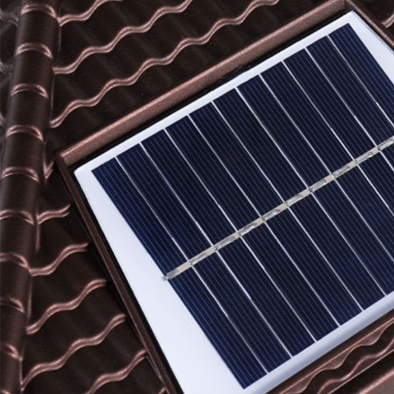 Rectangle Shape Metal Outdoor Light Modern 1 Light Solar Pillar Lights