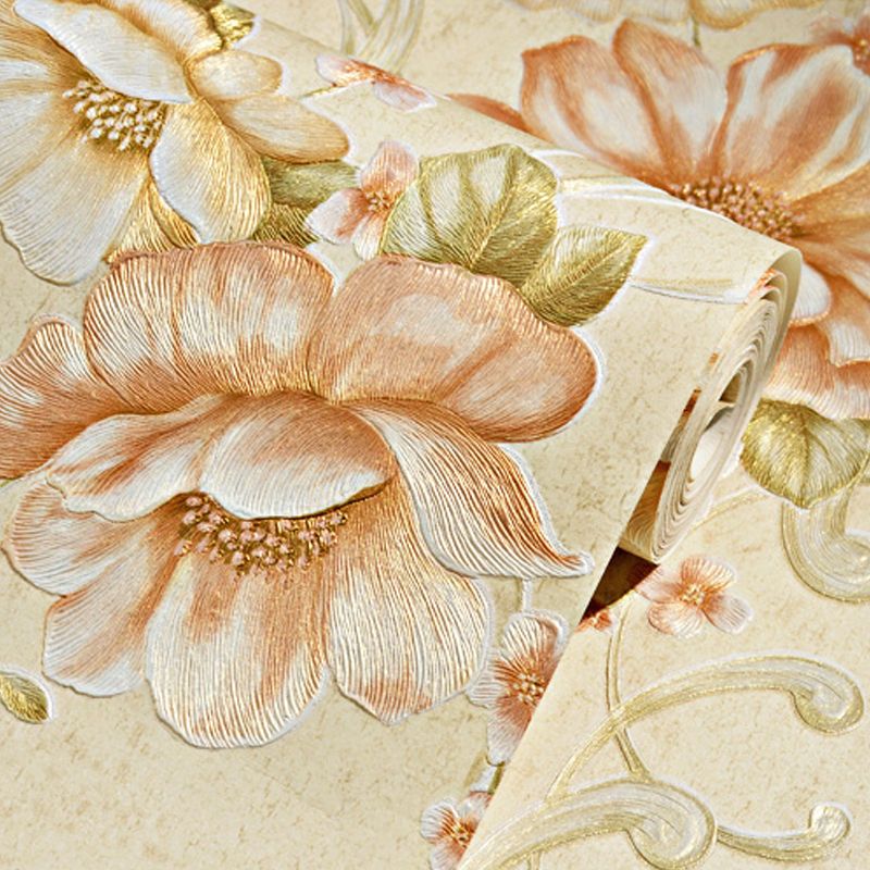 Beautiful Peony Blossom Wallpaper for Living Room Floral Print Wall Art, 57.1-sq ft