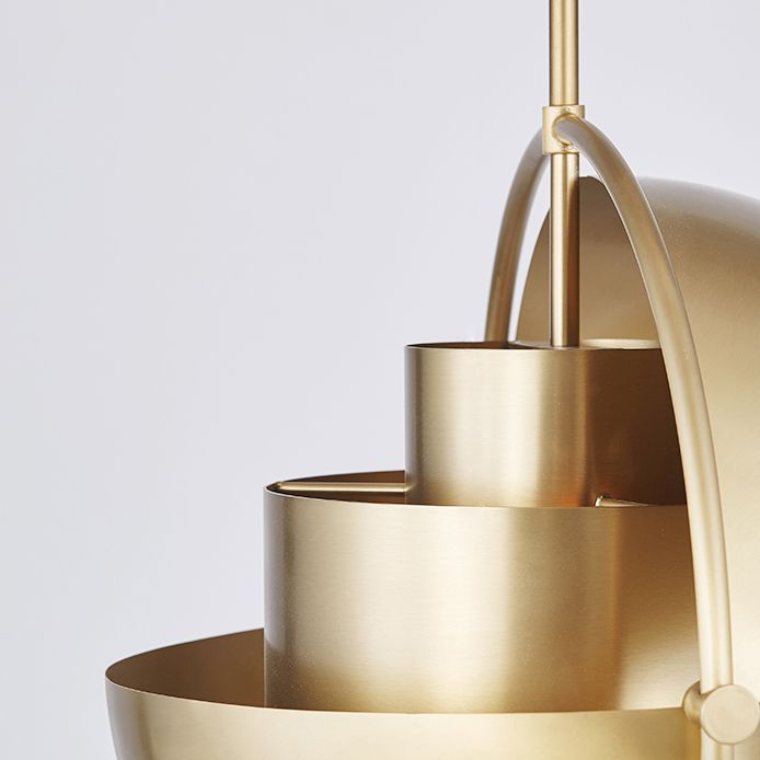 Lampada a sospensione a strati artistici moderni Lampada a sospensione in ferro elettroplate per sala da pranzo