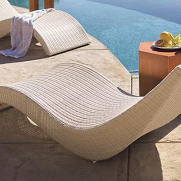 Tropical Patio Daybed Wicker/Rattan UV Resistant Beige Mildew Resistant