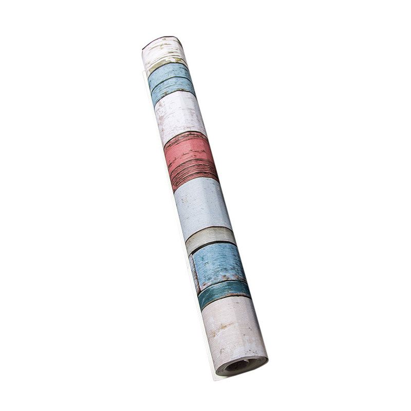 Multi-Colored Faux Wood Wallpaper PVC Decorative Wall Covering, 20.5 in x 31 ft