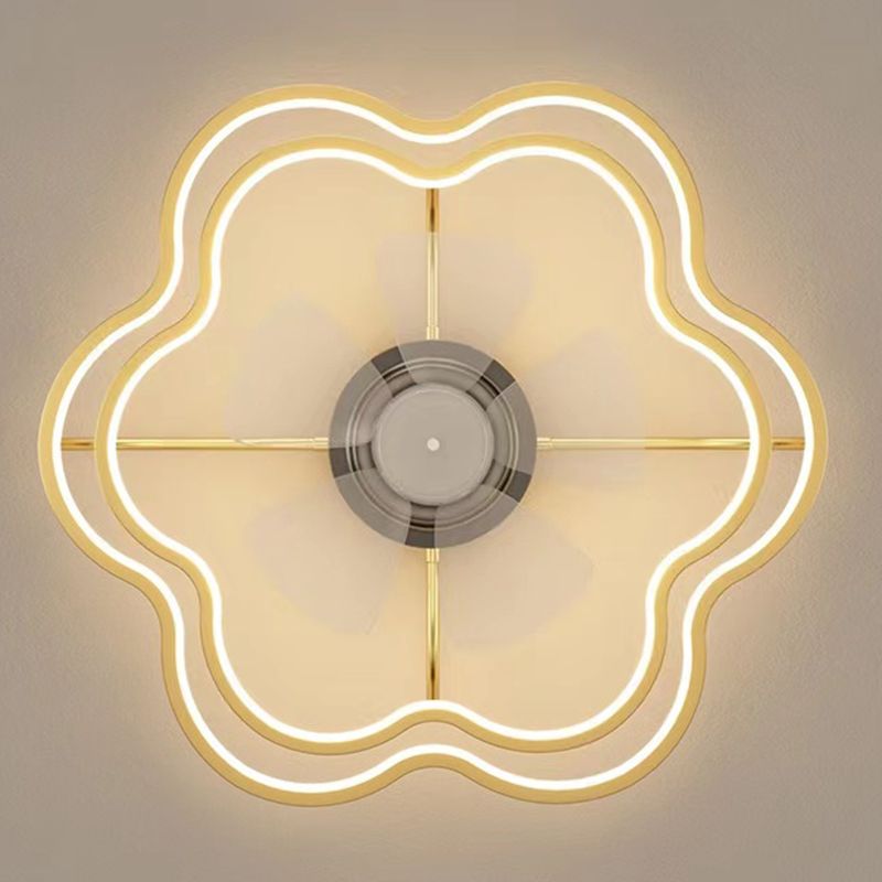 Geometric Shape Metal Ceiling Fans Modern Multi-Lights Ceiling Fan Lamp