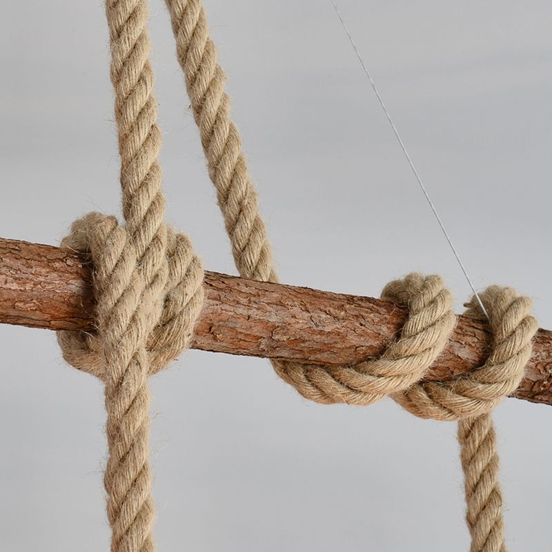 Linear Chandelier Natural Manila Rope Light Vintage Creative Shop Light Room Light